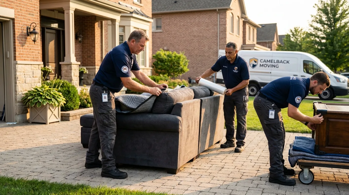 Large estate moving crew wrapping furniture in Paia, HI