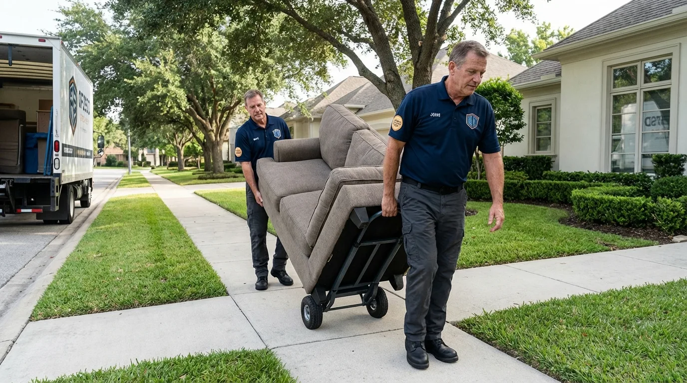 Local residential moving crew loading furniture in Paia, HI