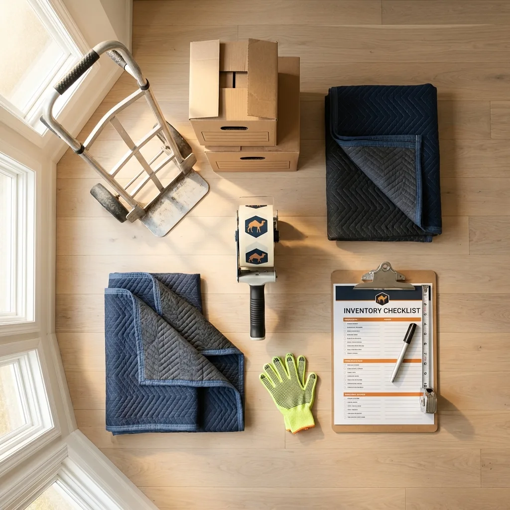 Professional moving supplies and packing materials layout for Paia residential relocations